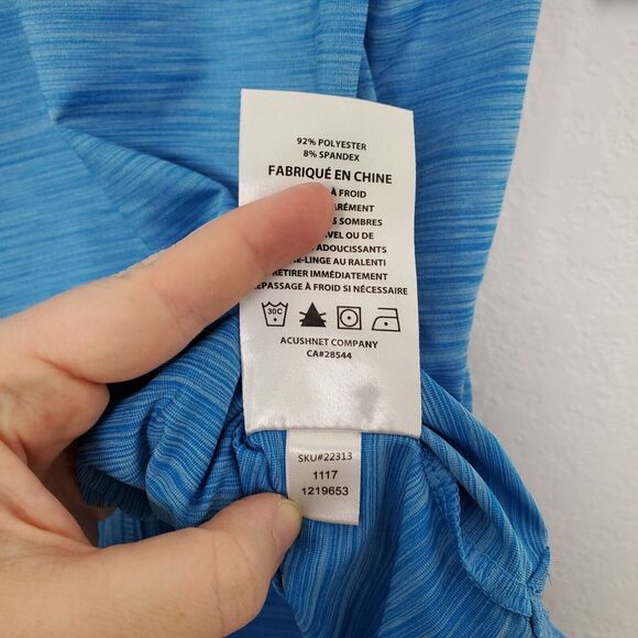 FootJoy Mens Golf Polo Size L Blue Short Sleeve Logo - Picture 5 of 9